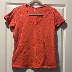 Vintage GAP Stretch Women's Vibrant Orange V-Neck Tee